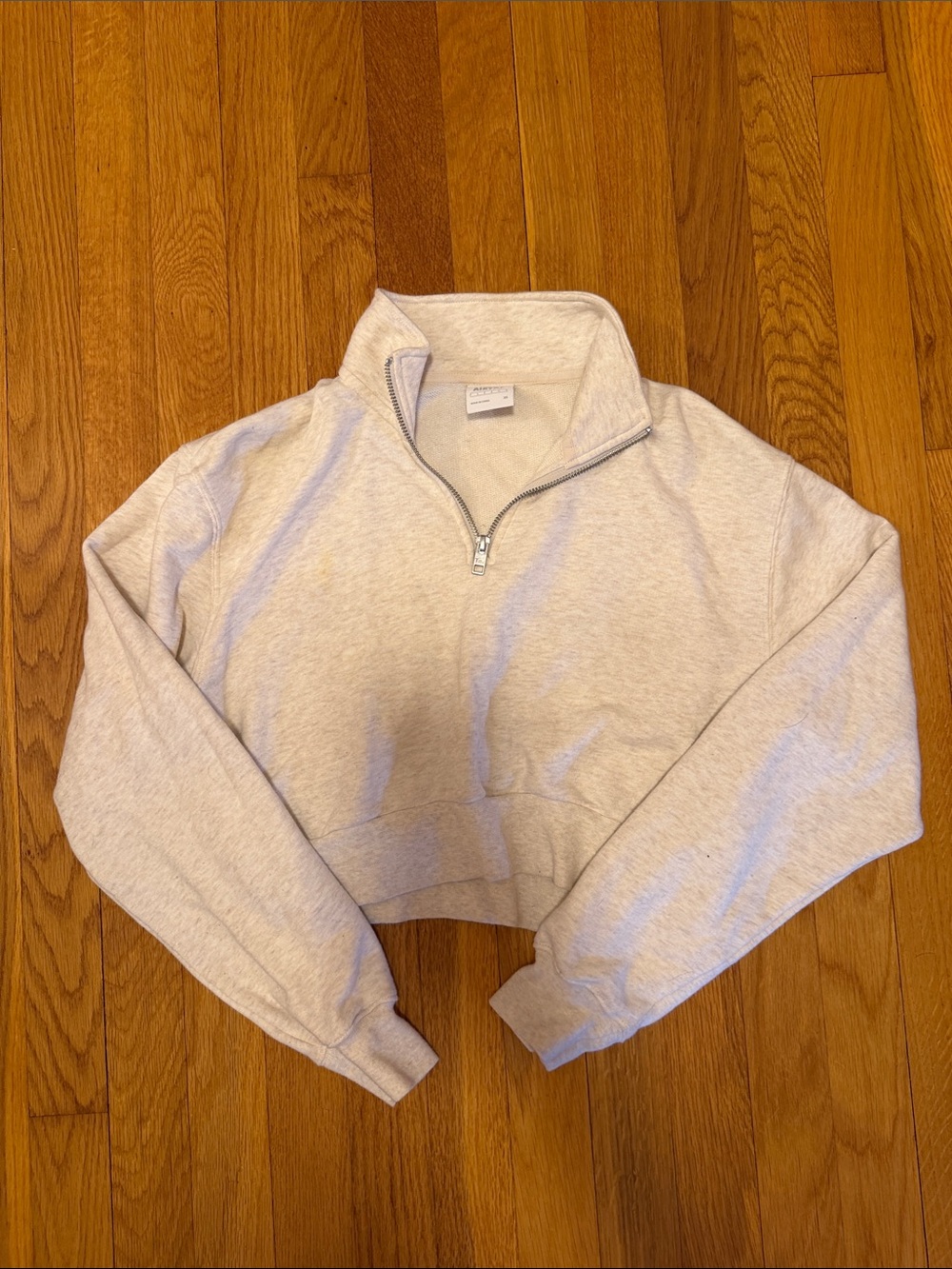 TNA Light Heather Quarter-Zip Cropped Pullover